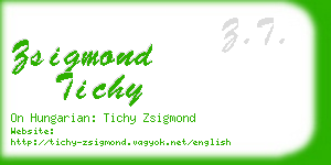 zsigmond tichy business card